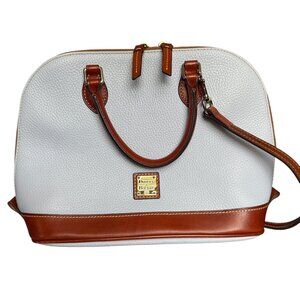 Dooney & Bourke pebble grain zip zip leather satchel crossbody light blue